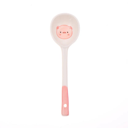 Pig Ceramic Soup Spoon