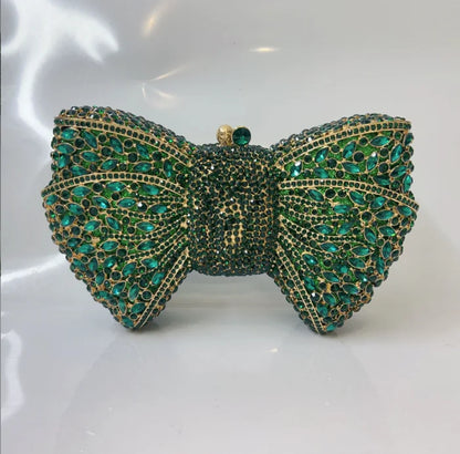 Rhinestone Bow Evening Clutch