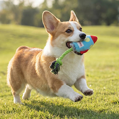 Rocket Shape Plush Dog Toy