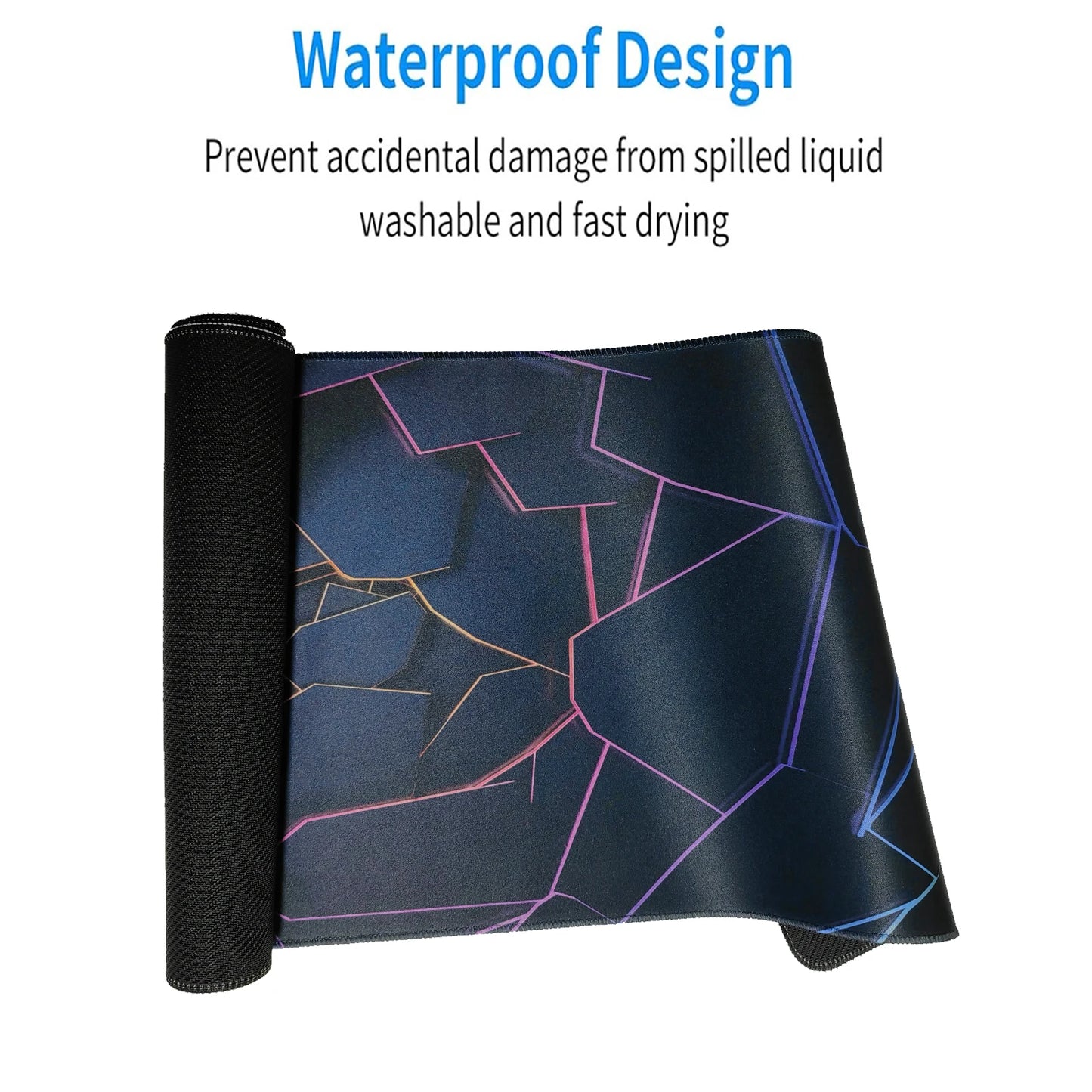 Extended Geometric Gaming Mouse Pad with Non-Slip Base