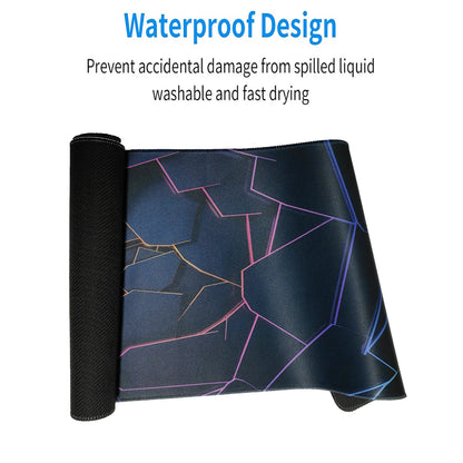 Extended Geometric Gaming Mouse Pad with Non-Slip Base