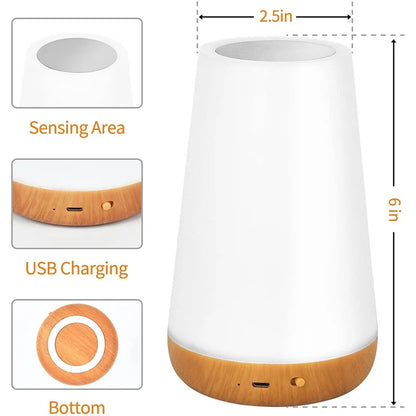 Rechargeable RGB Bedside Lamp with Remote Control