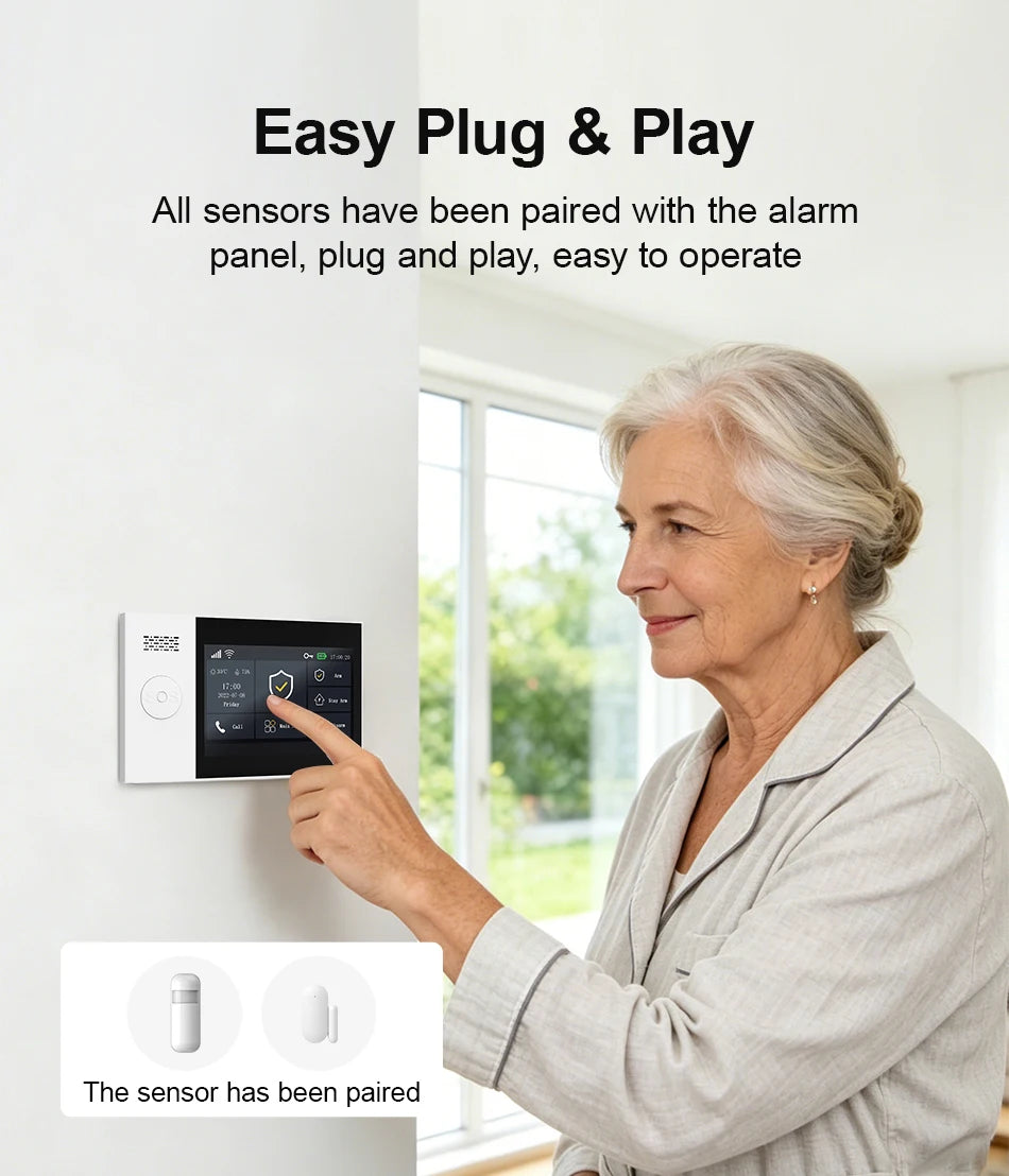 Tuya Security Alarm Kit with Touch Screen & Sensors