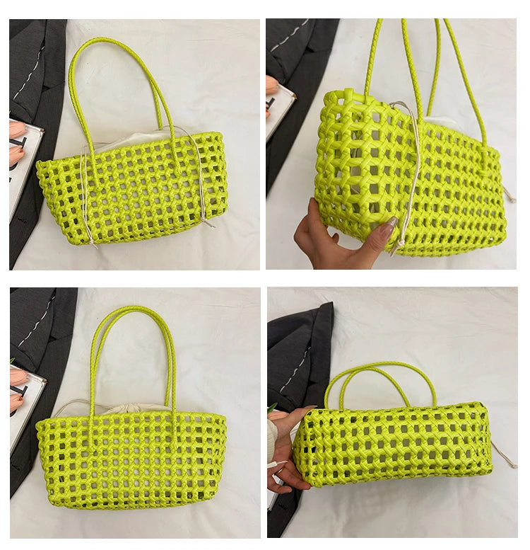 Handwoven Straw Tote Shoulder Bag