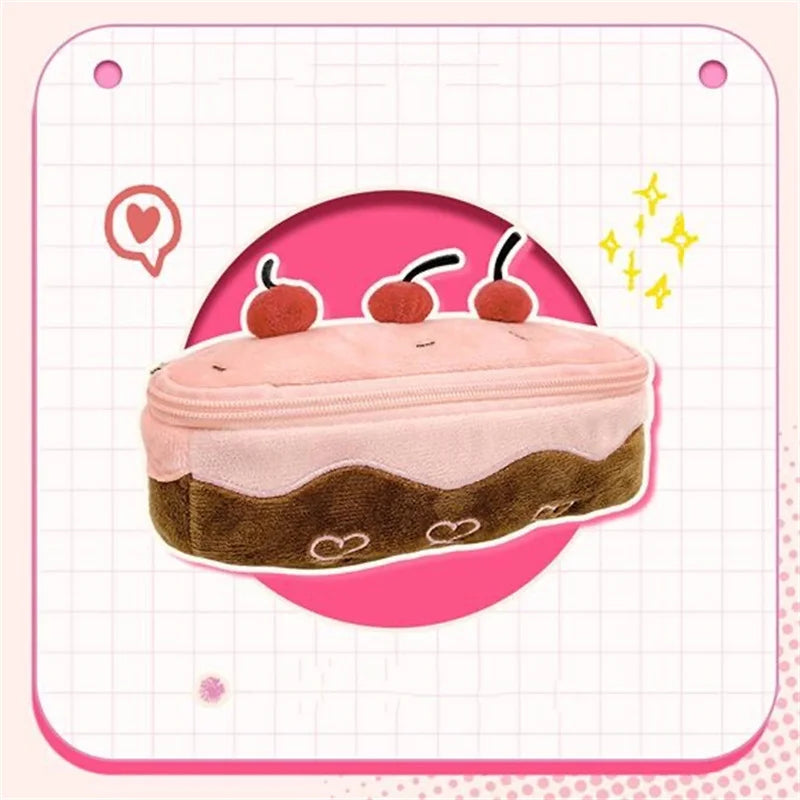 Plush Cherry Cake Large Capacity Pencil Case