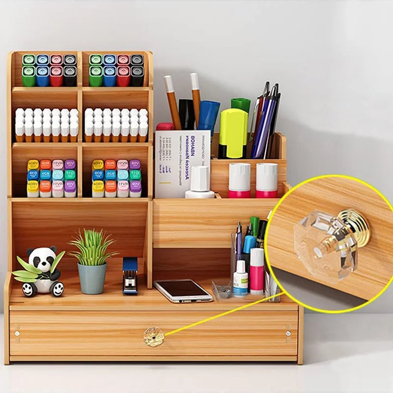 Wooden Desktop Storage Organizer