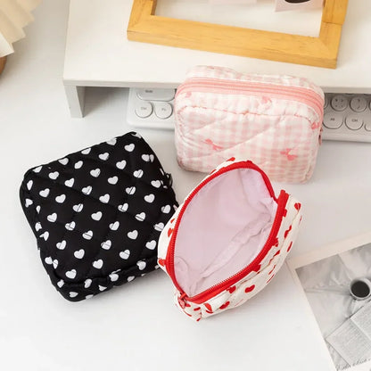 Heart Print Feminine Hygiene Storage Pouch