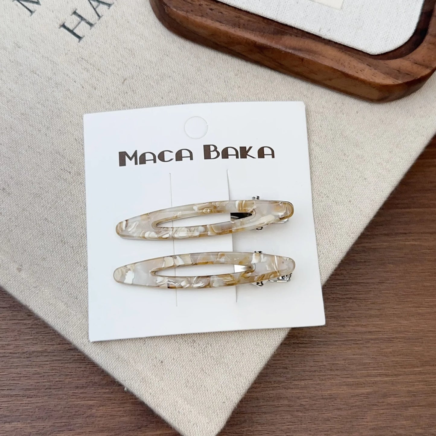 Acetate Hollow Oval Hair Clips Set