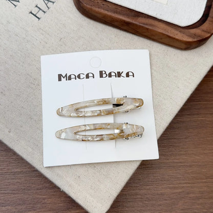 Acetate Hollow Oval Hair Clips Set