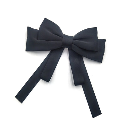 Solid Ribbon Bow Hair Clip for Women & Girls
