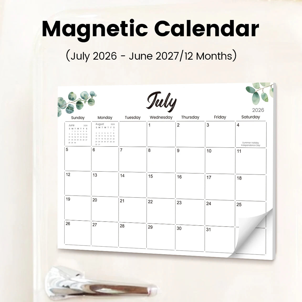 Magnetic Fridge Calendar 2026–2027 Monthly Planner