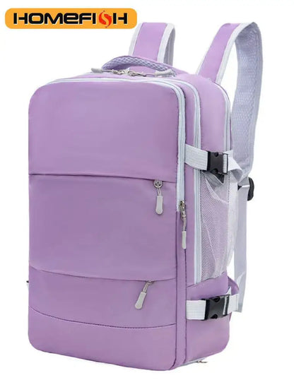 Waterproof Laptop Backpack with USB Charging Port & Luggage Strap