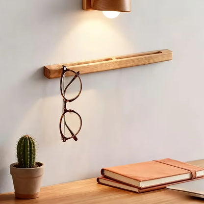 Wall Mounted Wooden Eyeglass & Sunglasses Holder