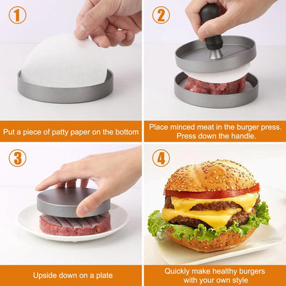 Non-Stick Hamburger Press Patty Maker with Wax