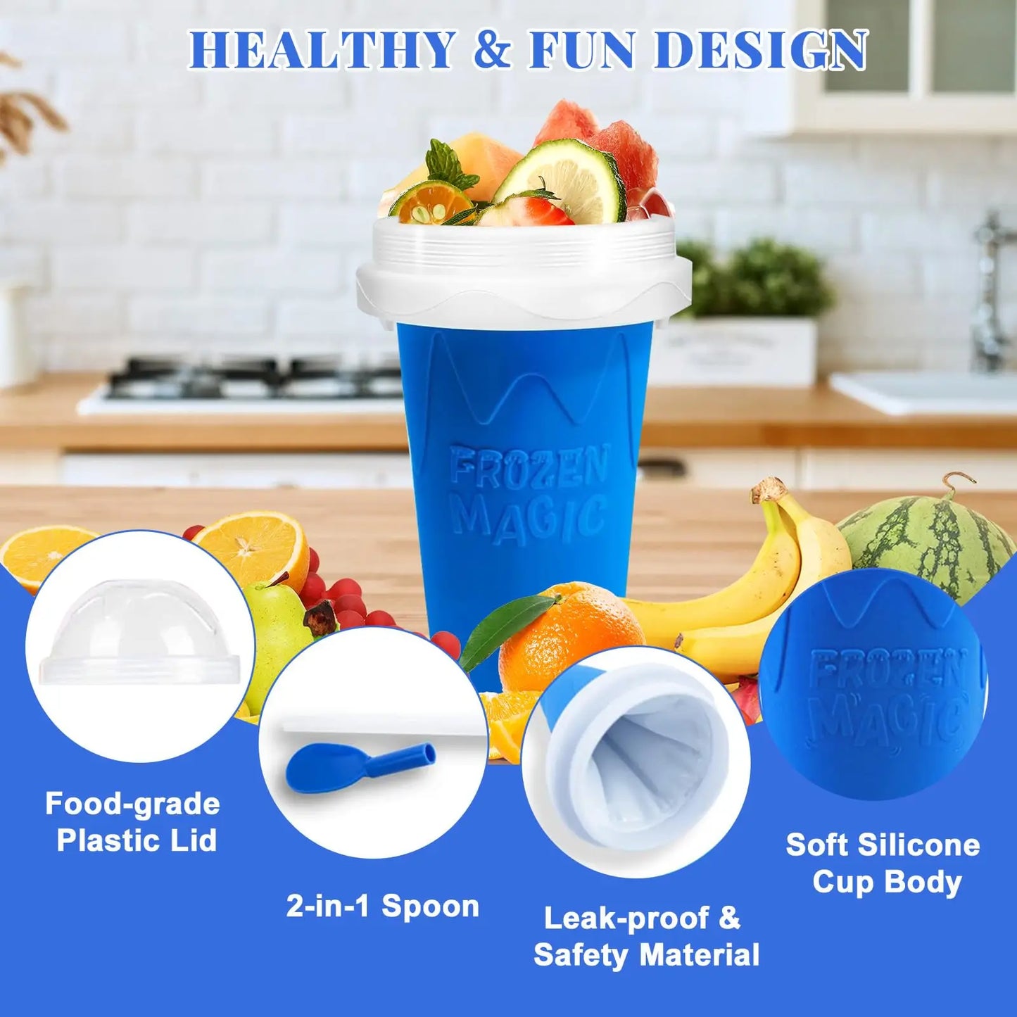 DIY Magic Slushie Maker Cup with Lid & Straw