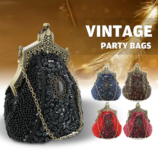 Vintage Beaded Evening Clutch Bag