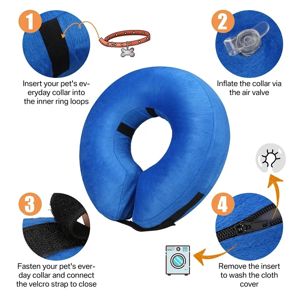Inflatable Dog Recovery Collar After Surgery