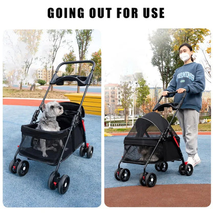 Foldable Pet Stroller for Dogs & Cats