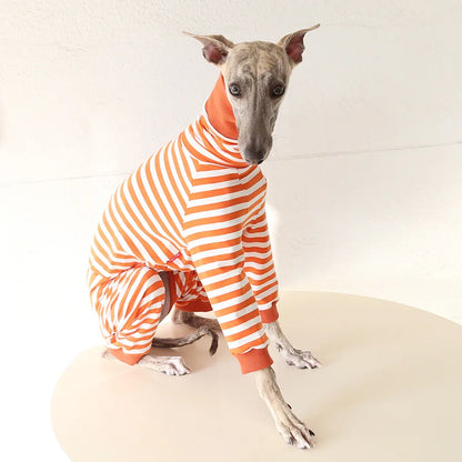 Striped Cotton Dog Pajamas for Italian Greyhounds & Whippets