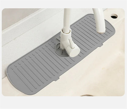 Silicone Faucet Splash Guard & Drain Mat for Kitchen & Bathroom Sinks