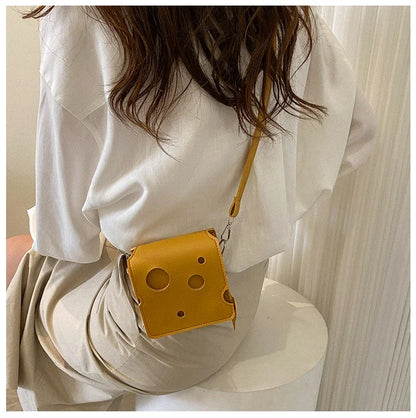 Cheese-Shaped Mini Crossbody Bag for Women