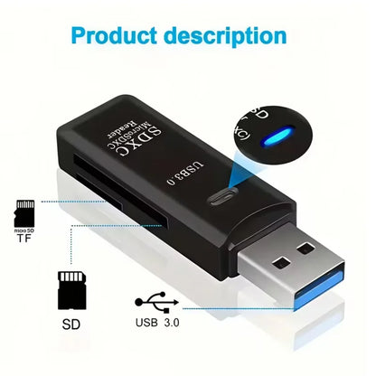 2-in-1 USB 2.0/3.0 Micro SD Card Reader