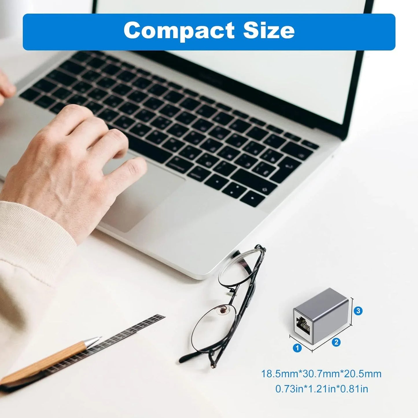 Cat 8 RJ45 Ethernet Coupler – 10Gbps Network Cable Extender
