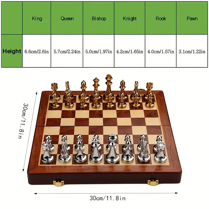 Deluxe Folding Wooden Chess Set