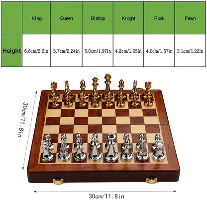 Deluxe Folding Wooden Chess Set