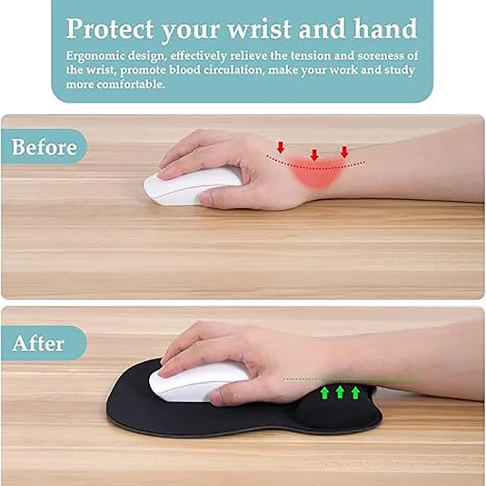 Ergonomic Mouse Pad with Memory Foam Wrist Support