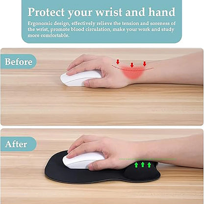 Ergonomic Mouse Pad with Memory Foam Wrist Support