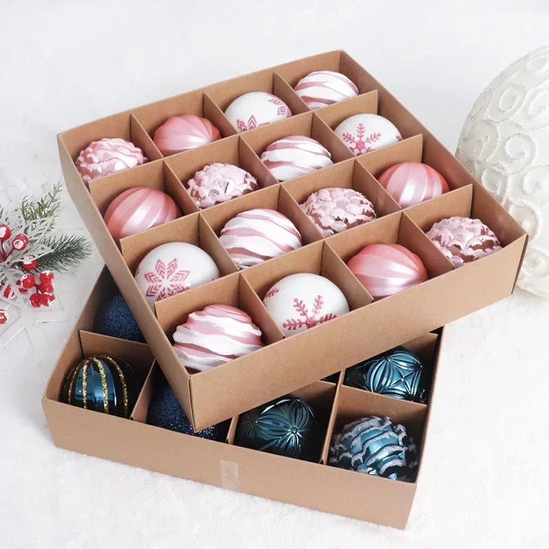 16-Piece Glass Christmas Bauble Set
