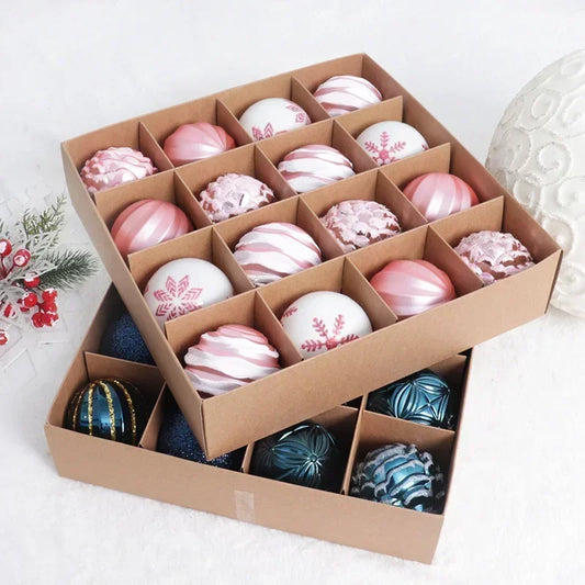 16-Piece Glass Christmas Bauble Set