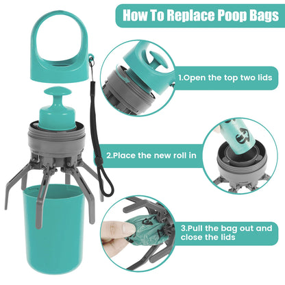 Portable Dog Pooper Scooper with Waste Bag Dispenser
