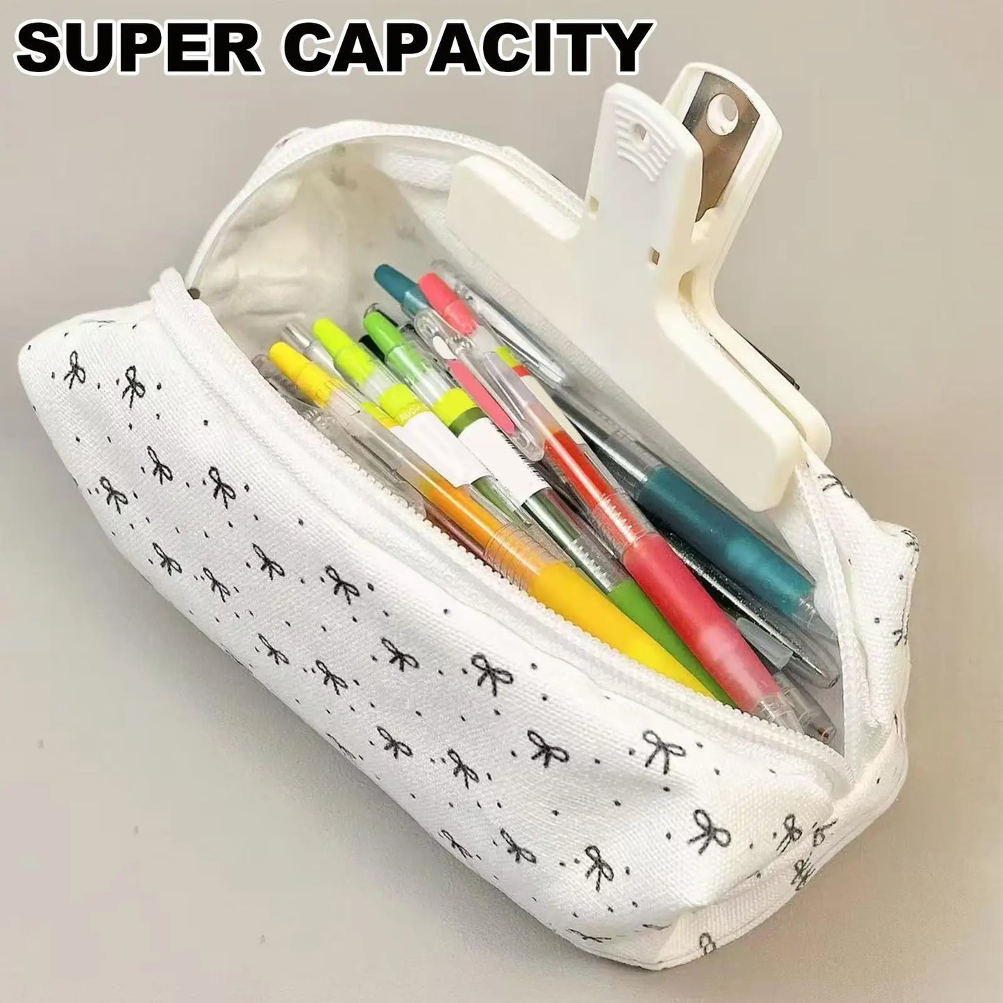 Large Capacity Bow Pencil Case