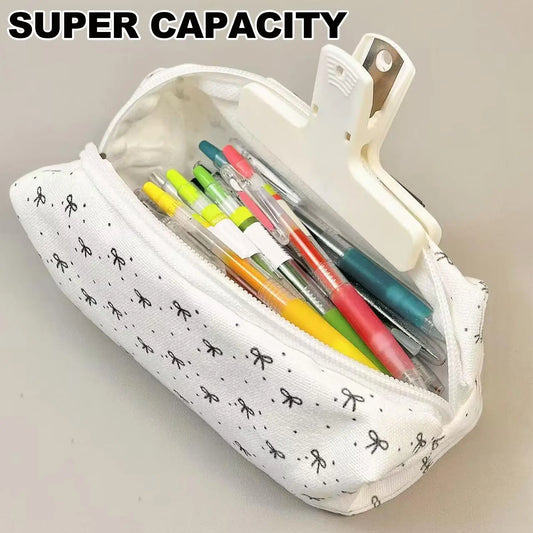 Large Capacity Bow Pencil Case