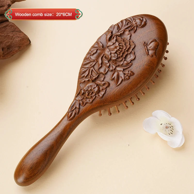 Animal Shape Sandalwood Massage Hair Comb