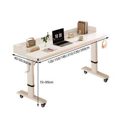 Adjustable Overbed Laptop Desk with Hand Crank & Wheels