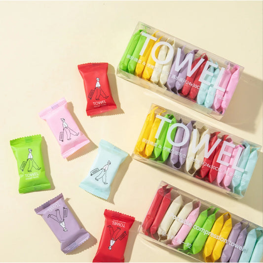 Compressed Cotton Travel Towels Set