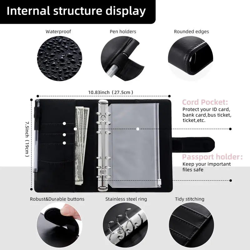 Practical Household Accessory – A6 PU Leather Budget Notebook – pp