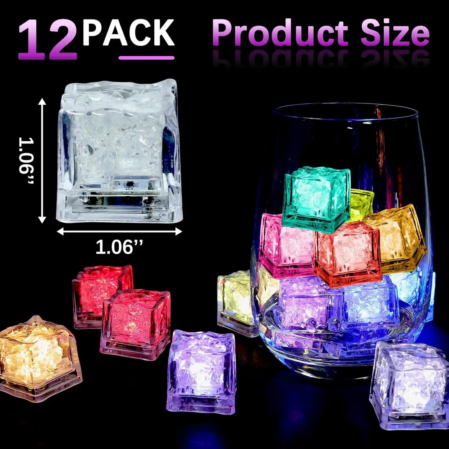 LED Reusable Light Up Ice Cubes