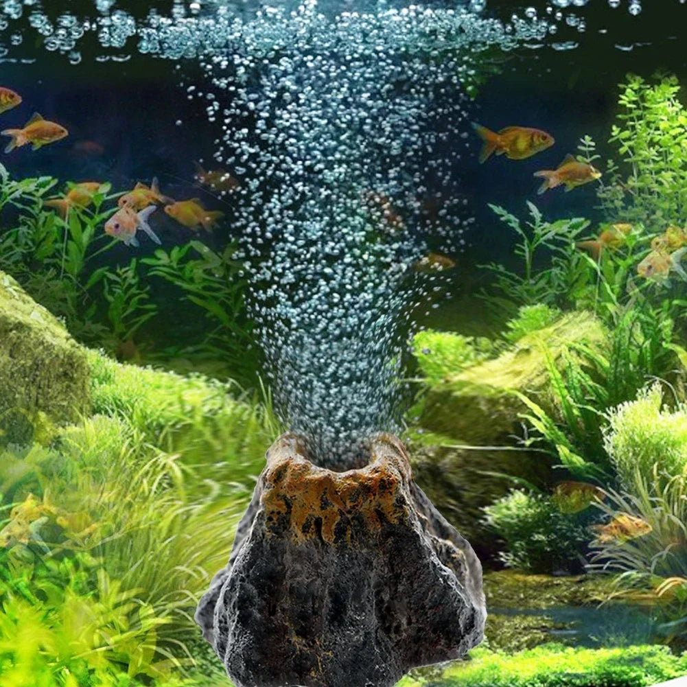 Aquarium Volcano Bubble Stone Ornament