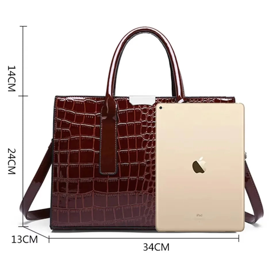 Large Capacity Women’s Leather Tote Handbag