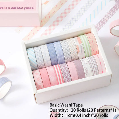 Decorative Masking Tape Rolls for Journaling, Crafts & Gift Wrapping