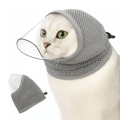 Anti-Licking Cat Mask – Breathable Protective Headgear