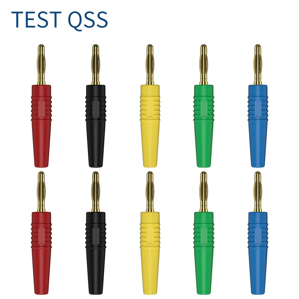 10-Pack 2mm Gold-Plated Banana Plug Connectors
