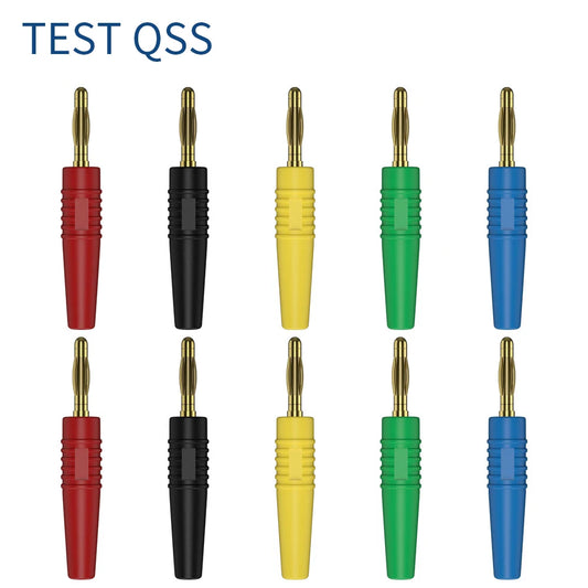10-Pack 2mm Gold-Plated Banana Plug Connectors