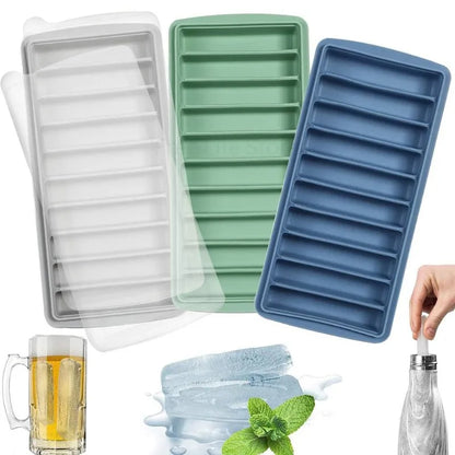 Silicone Long Ice Stick Tray with Spill-Resistant Lid