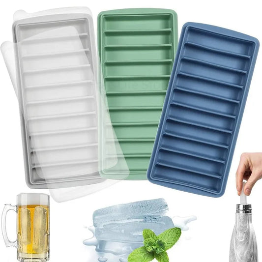 Silicone Long Ice Stick Tray with Spill-Resistant Lid