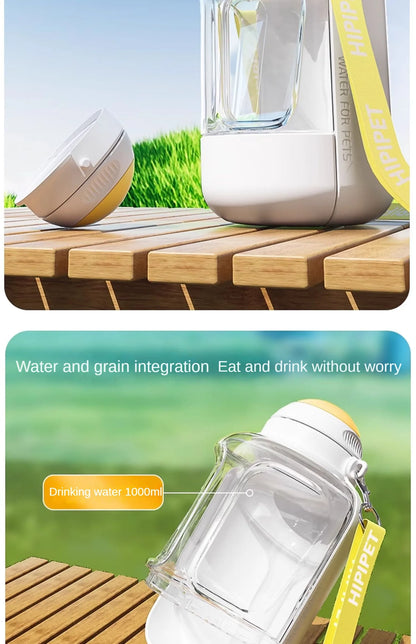 2-in-1 Portable Dog Water Bottle & Food Container